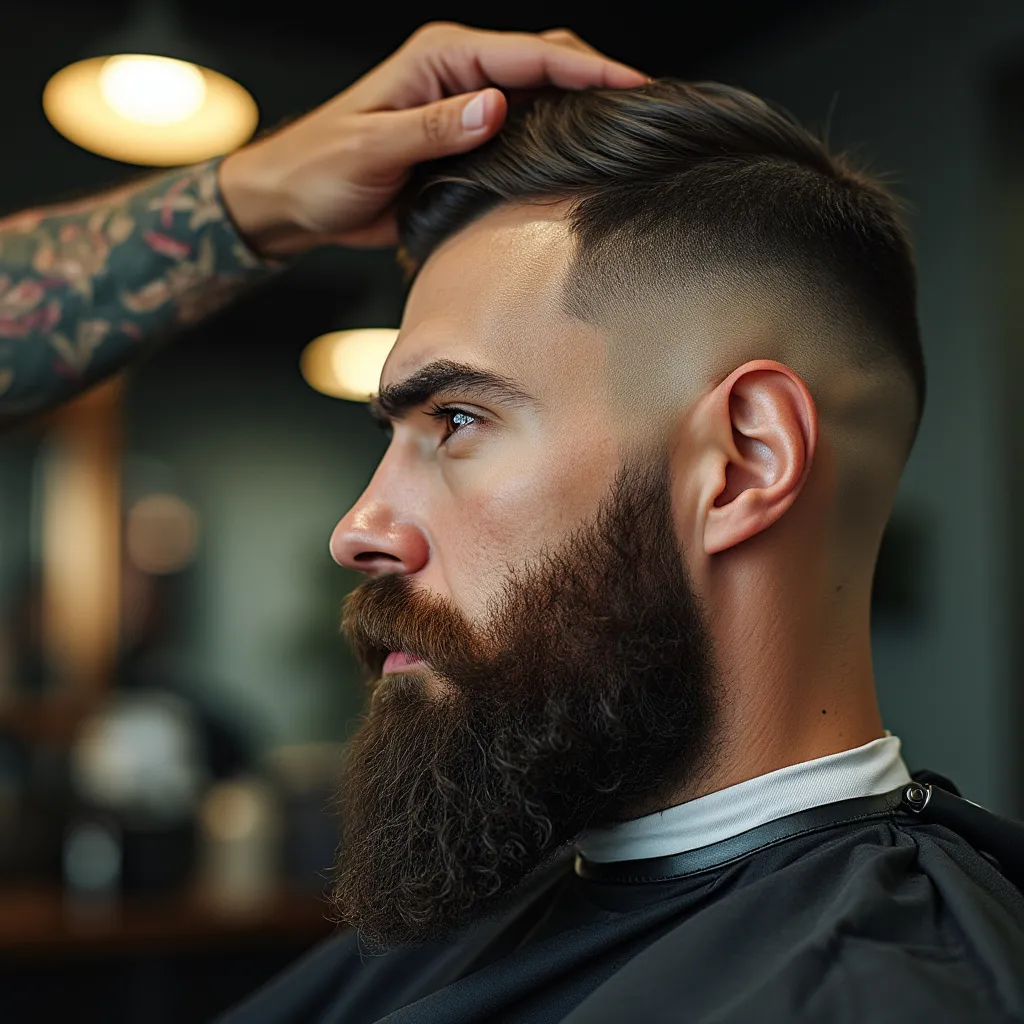 Cliente con bigote estilo retro
